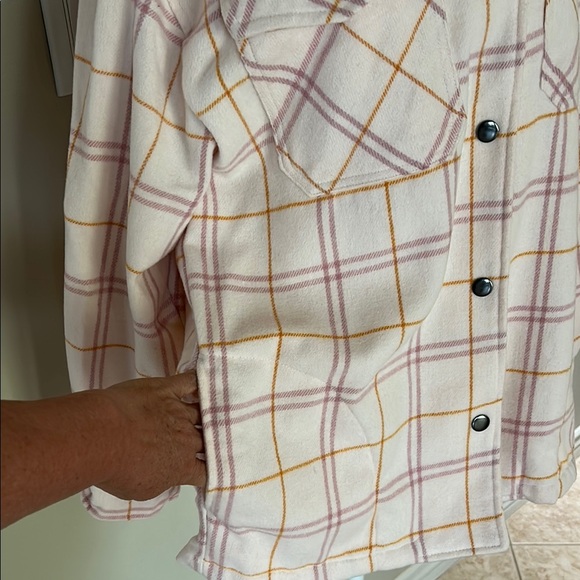 HFX Cozy Plaid Jacket - Pink and Orange Oversized Size Medium - Picture 4 of 7